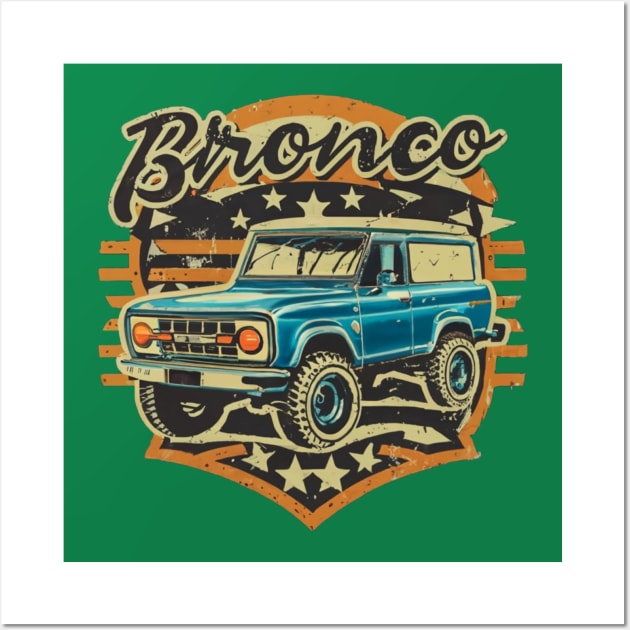 Retro 1987-1991 Ford Bronco w/Tires Wall Art by Aldrvnd